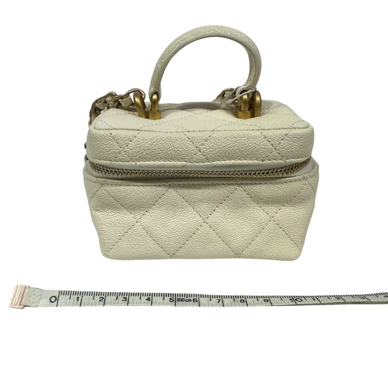 【美收精品】CHANEL白色魚子醬小肩背包 4-483-18