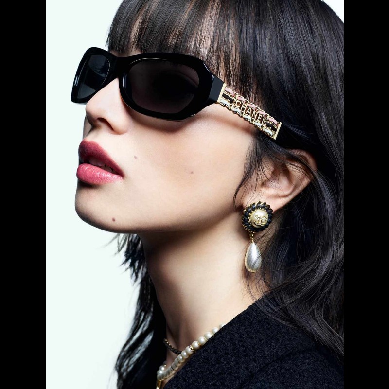 莉亞精品♡CHANEL 5538-Q-A貓眼墨鏡 近新閒置-1