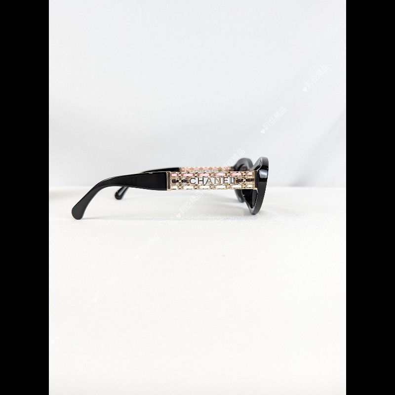 莉亞精品♡CHANEL 5538-Q-A貓眼墨鏡 近新閒置-3