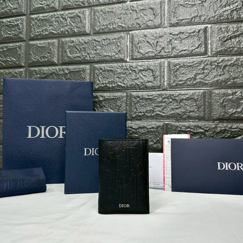 DIOR Gravity皮革直式對折卡夾