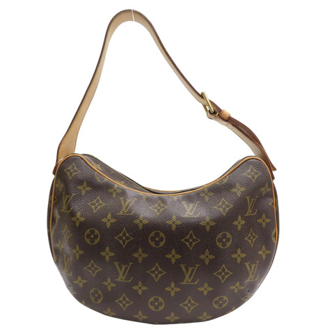 棕色 原花 帆布 Croissant MM 肩背包【LOUIS VUITTON LV 路易威登】 M51512