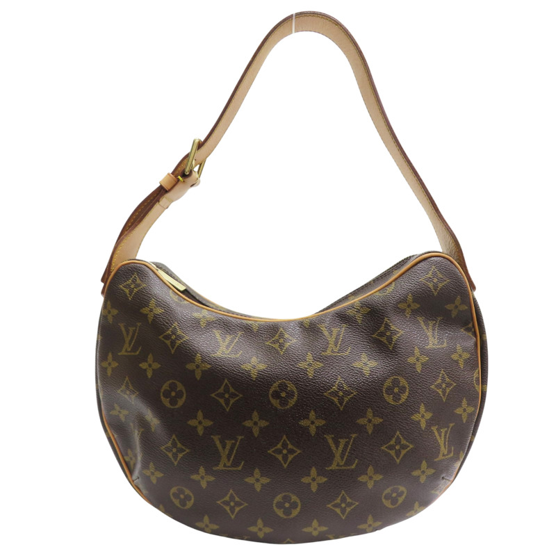 棕色 原花 帆布 Croissant MM 肩背包【LOUIS VUITTON LV 路易威登】 M51512-1