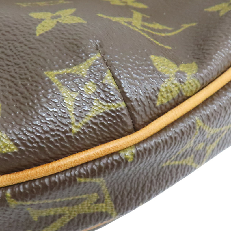 棕色 原花 帆布 Croissant MM 肩背包【LOUIS VUITTON LV 路易威登】 M51512-8