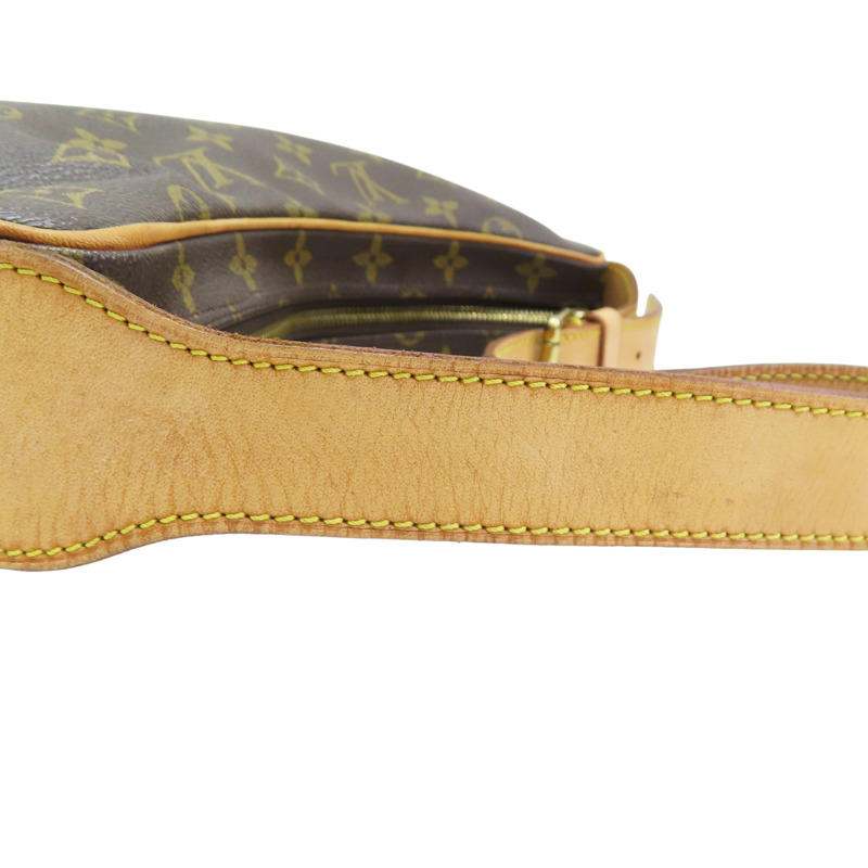 棕色 原花 帆布 Croissant MM 肩背包【LOUIS VUITTON LV 路易威登】 M51512-11