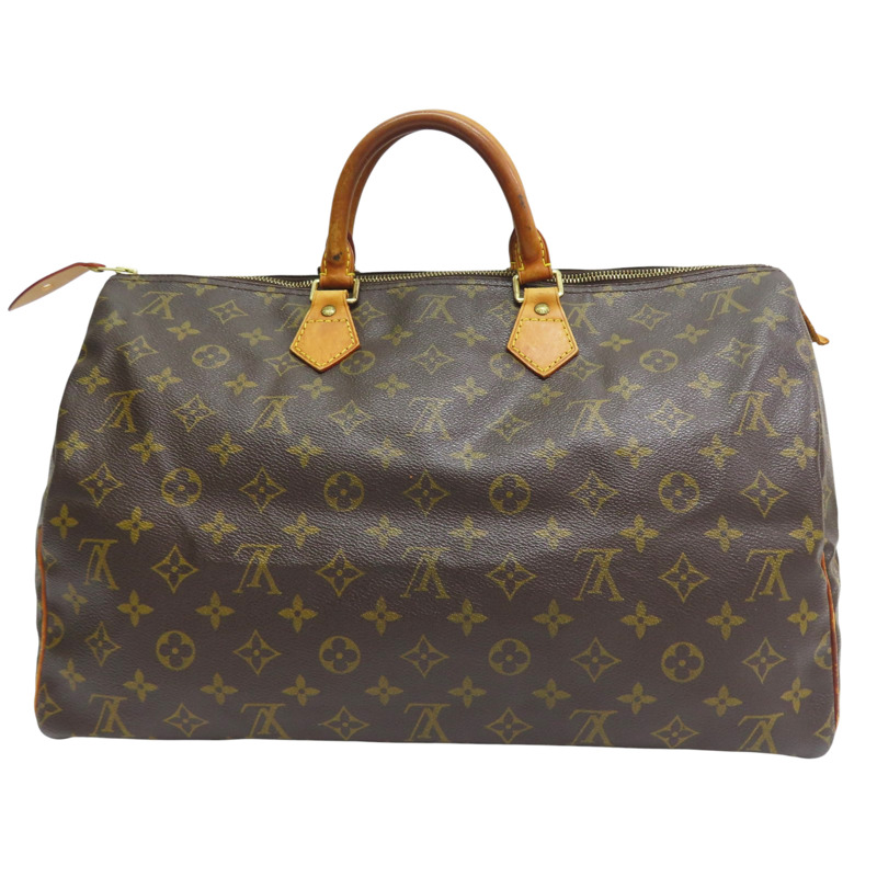 棕色 原花帆布 Speedy 40 波士頓包 手提包【LOUIS VUITTON LV 路易威登】 M41522-1