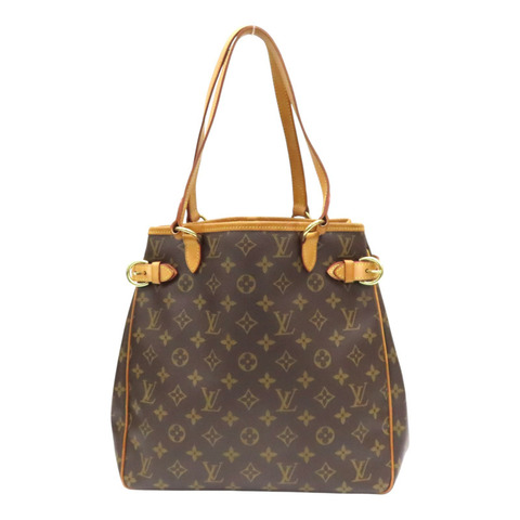 棕色 原花帆布 Batignolles Vertical 肩背包【LOUIS VUITTON LV 路易威登】 M51153
