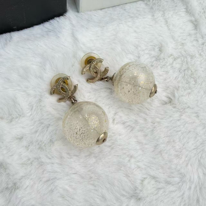 Chanel 金色波波球耳環-1