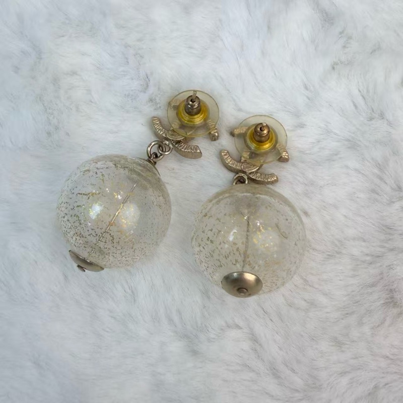 Chanel 金色波波球耳環-2