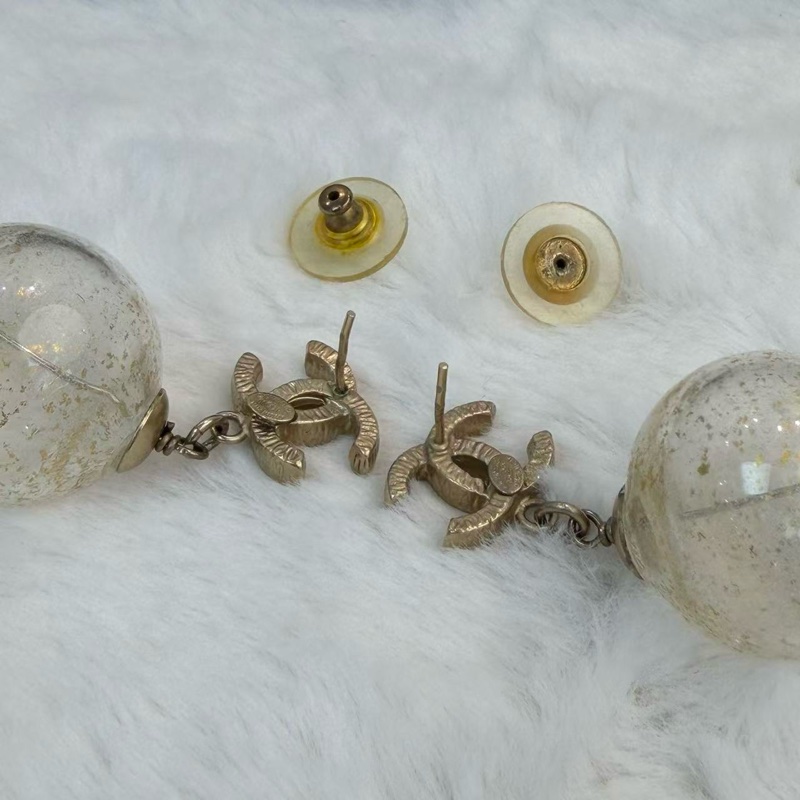 Chanel 金色波波球耳環-3