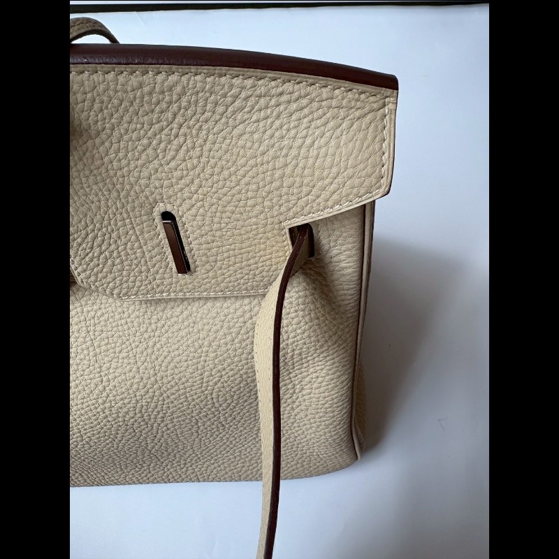 Hermes 銀釦羊毛白皮柏金 35-14