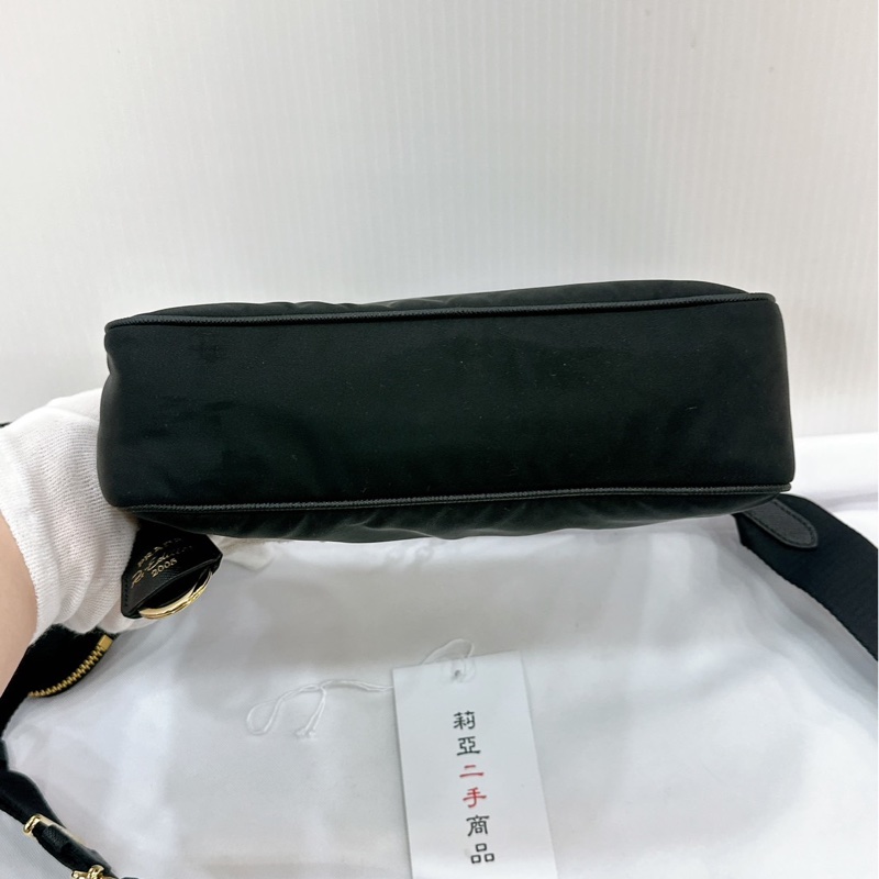 莉亞精品♡ Prada 三合一 黑金 二手美包-8