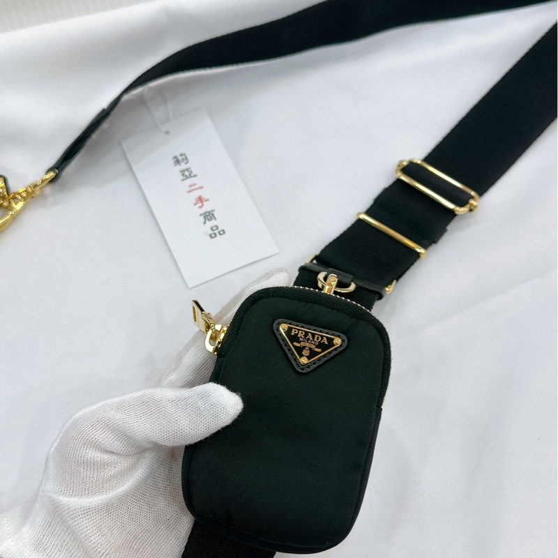 莉亞精品♡ Prada 三合一 黑金 二手美包-11