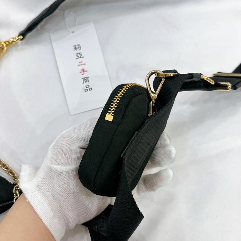 莉亞精品♡ Prada 三合一 黑金 二手美包-12