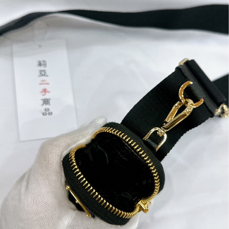 莉亞精品♡ Prada 三合一 黑金 二手美包-13