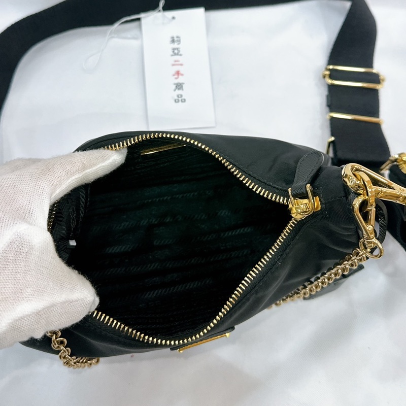 莉亞精品♡ Prada 三合一 黑金 二手美包-16