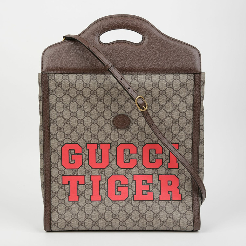 GUCCI 虎紋織帶手提單肩包 688497-1