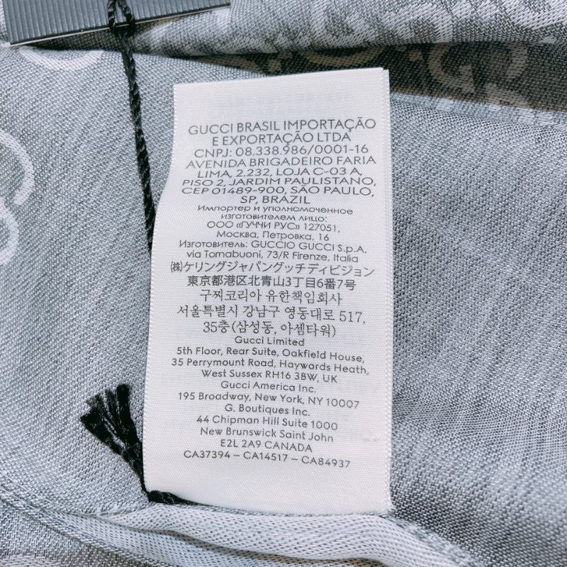 TW4558 Gucci 古馳 灰白色 絲巾 Scarf GG Supreme Grey x White Wool 45x180cm-8
