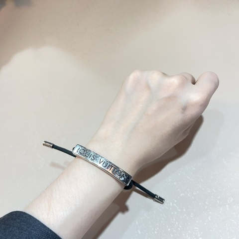 LV黑尼龍精鋼銀Space手環M00273
