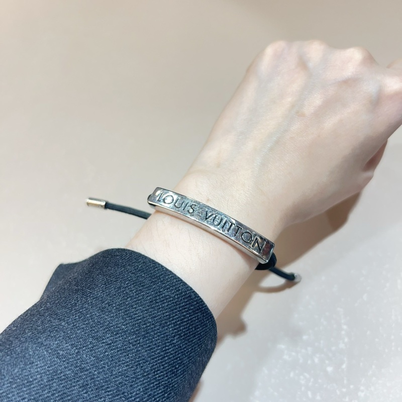 LV黑尼龍精鋼銀Space手環M00273-5