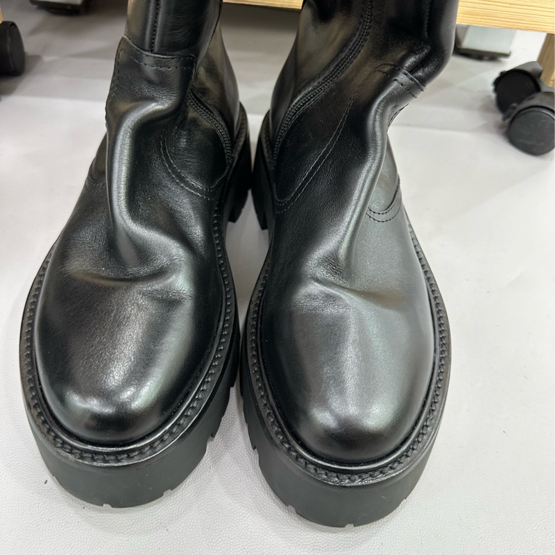 CELINE賽琳 皮革高筒靴 4.5cm 女款 黑色 38碼-2