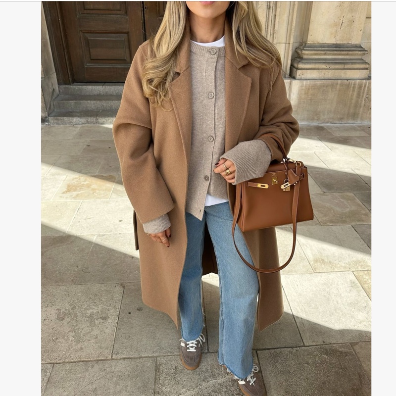 ✨ 支持安心購/ 全新 Max Mara - Weekend系列 經典駝色大衣外套 38(周子瑜類似款)-15