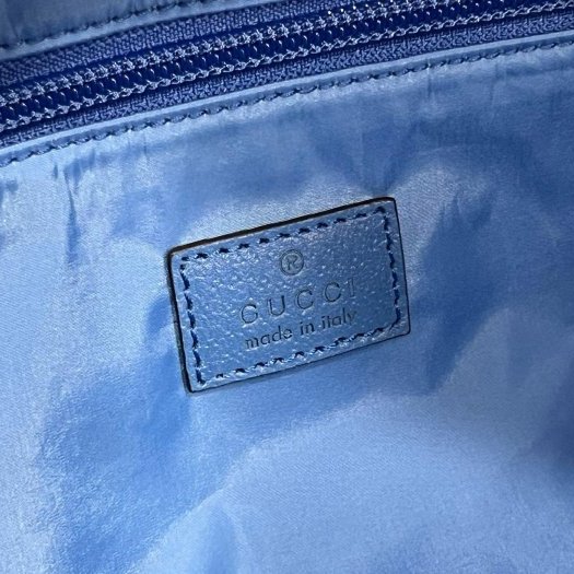 ㊣東區正精品㊣GUCCI 758664 GG SUPERME BOSTON BAG 藍色PVC綠紅綠帶肩背包斜背包旅行袋兩用包 RZ6027-2