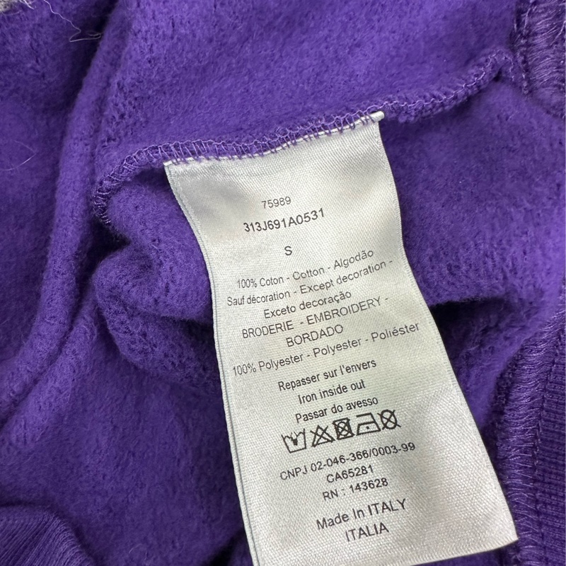 DIOR 迪奧 連帽衛衣 帽衫 s碼 漸層皇冠花卉 字母刺繡logo 重磅精梳棉 紫色 S-4
