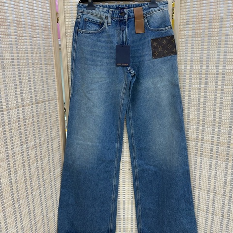 Louis Vuitton 路易威登 24新款拼皮阔腿牛仔裤  38碼 全新带吊牌 #Louis Vuitton/路易威登 #换季穿新衣
