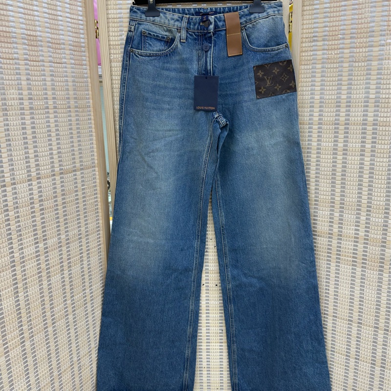 Louis Vuitton 路易威登 24新款拼皮阔腿牛仔裤 38碼 全新带吊牌 #Louis Vuitton/路易威登 #换季穿新衣-0