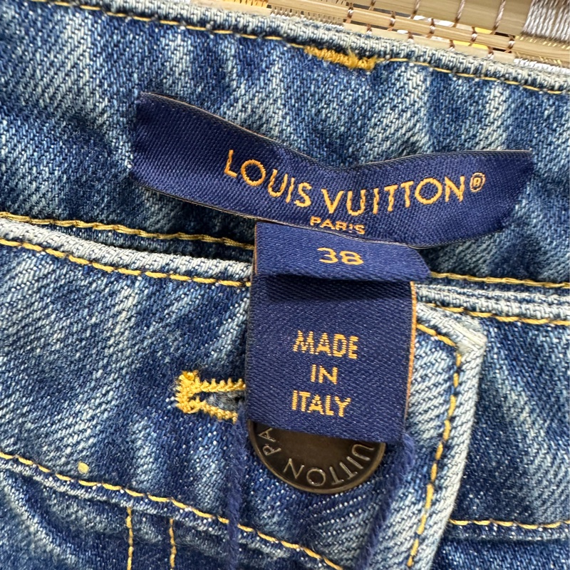 Louis Vuitton 路易威登 24新款拼皮阔腿牛仔裤 38碼 全新带吊牌 #Louis Vuitton/路易威登 #换季穿新衣-3