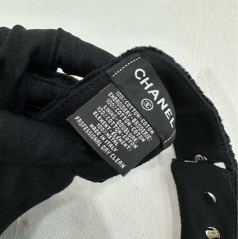 Chanel coco beach 23M 遮陽帽 棒球帽 黑色款-5