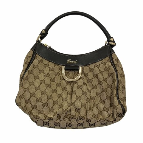 GUCCI 古馳 1905525 Abbey 帆布 肩背包 卡其色老花