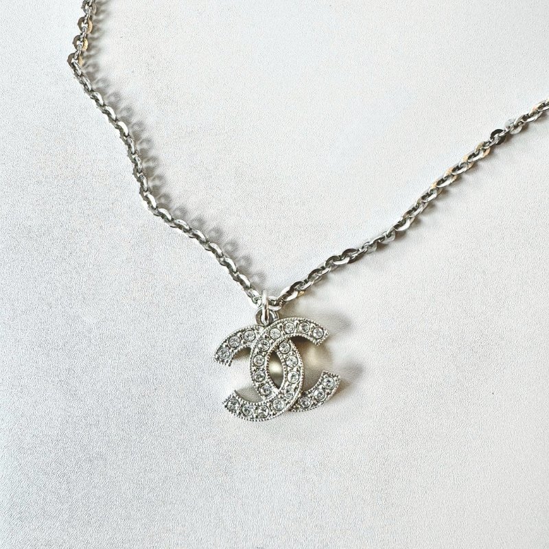 CHANEL 經典 雙C 水鑽 項鍊 長項鍊 短項鍊 兩段式調長度-3