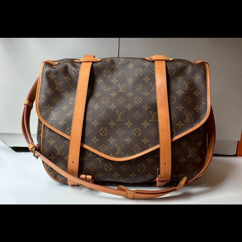 LV 老花雙釦大馬鞍包-4