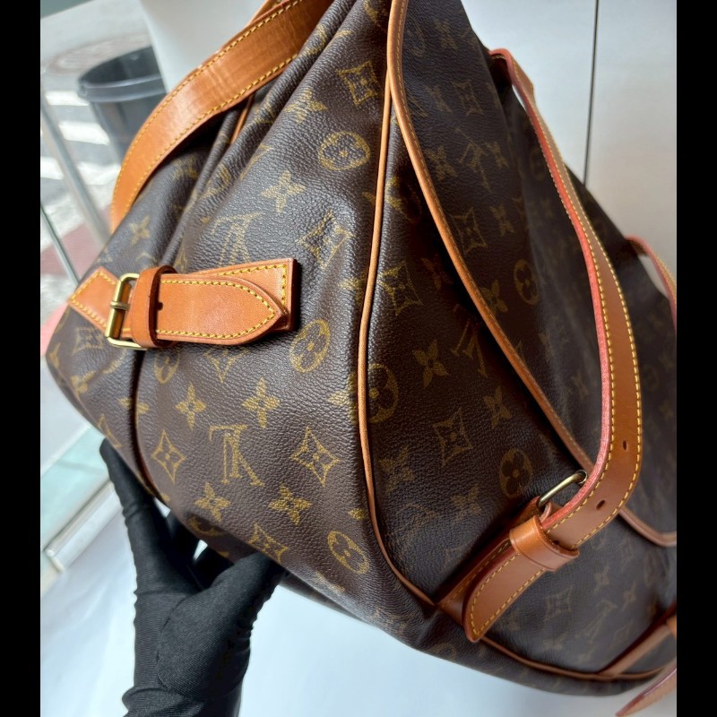 LV 老花雙釦大馬鞍包-9