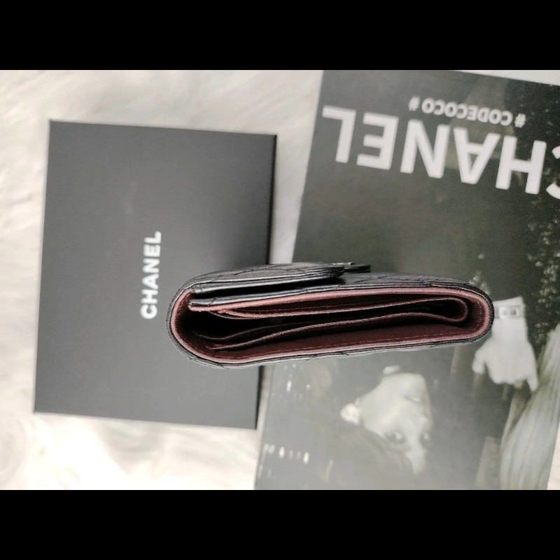 Chanel 黑銀 小羊皮 銀扣 25開-2