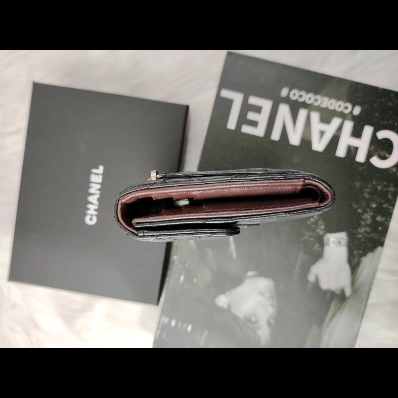 Chanel 黑銀 小羊皮 銀扣 25開-3