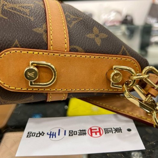 ㊣東區正精品㊣LV DUFFLE M43587 字紋金釦薯條包水桶包兩用包手提包肩背斜背包大款 RZ6003-8