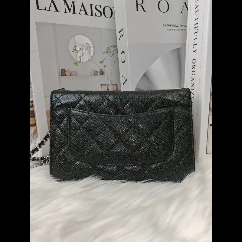 Chanel woc 黑銀 荔枝紋牛皮 24開-1