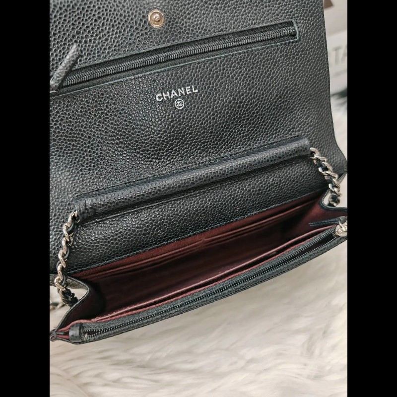 Chanel woc 黑銀 荔枝紋牛皮 24開-4