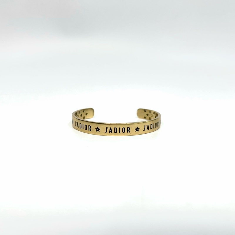 DIOR金色JADIOR字樣細版手環-3