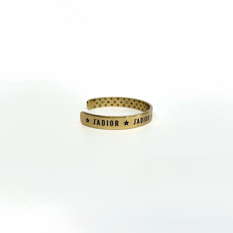 DIOR金色JADIOR字樣細版手環-5
