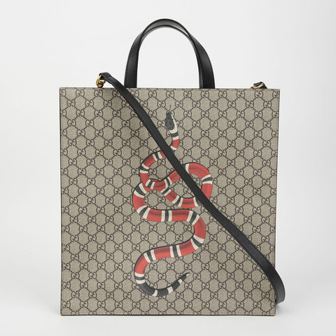 GUCCI 王蛇印花手提單肩包 450950