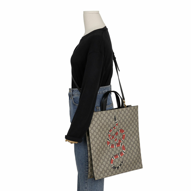 GUCCI 王蛇印花手提單肩包 450950-9