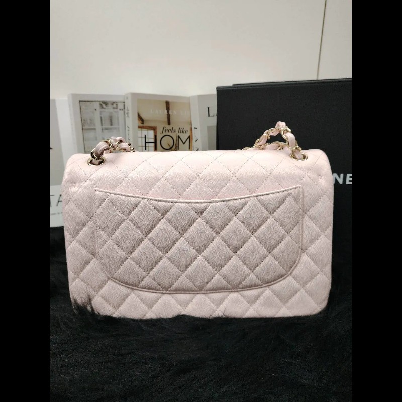 Chanel CF Jumbo 粉色金扣 芯片款-1