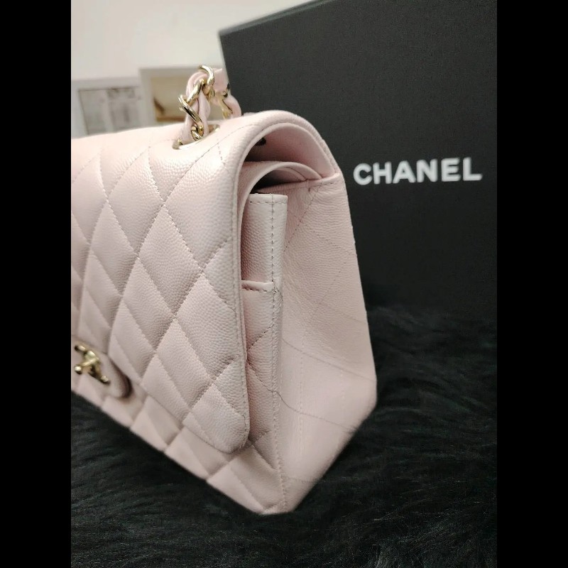 Chanel CF Jumbo 粉色金扣 芯片款-2