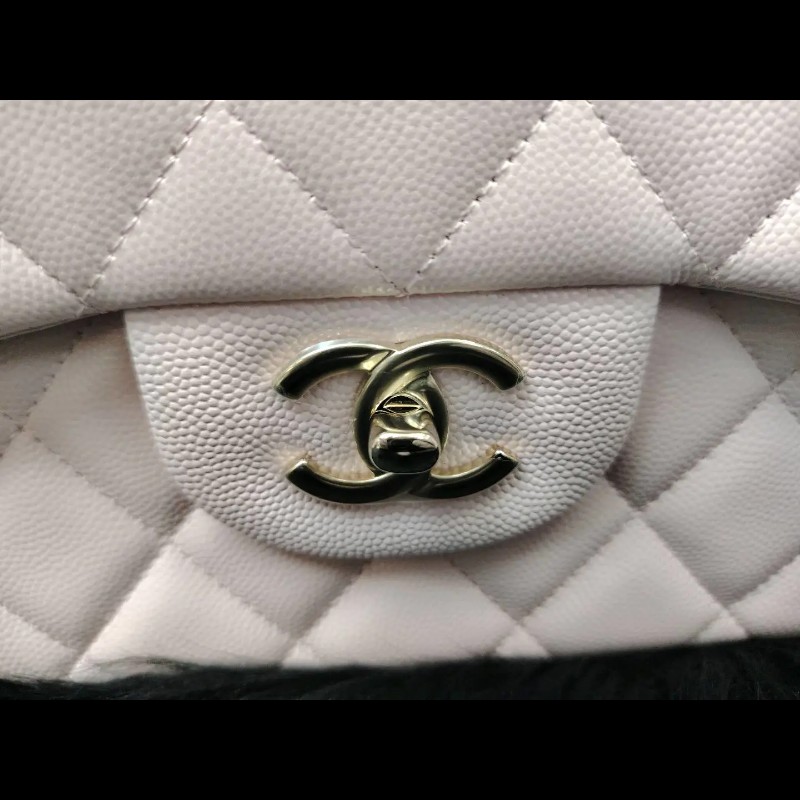 Chanel CF Jumbo 粉色金扣 芯片款-5