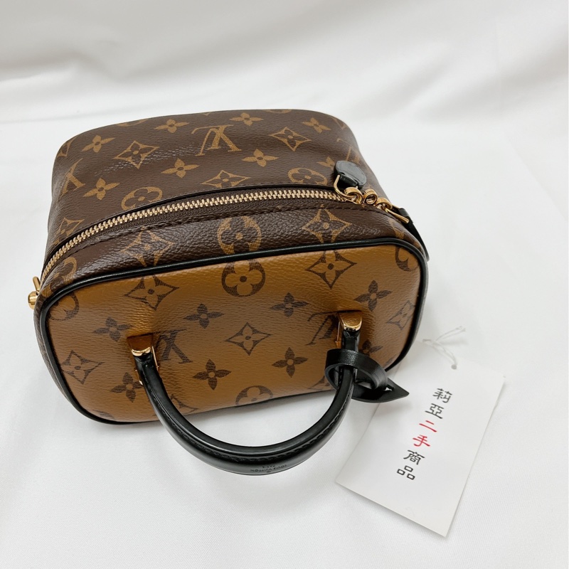 莉亞精品♡LV M45165  雙色手提化妝包 二手-7