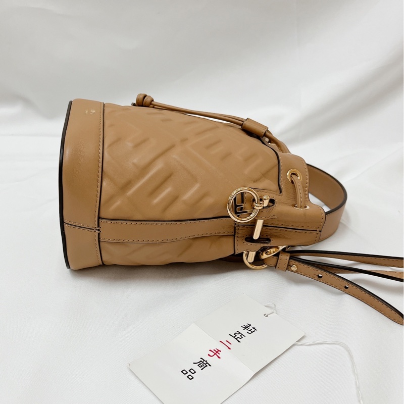 莉亞精品♡Fendi mini水桶卡其色 二手-5