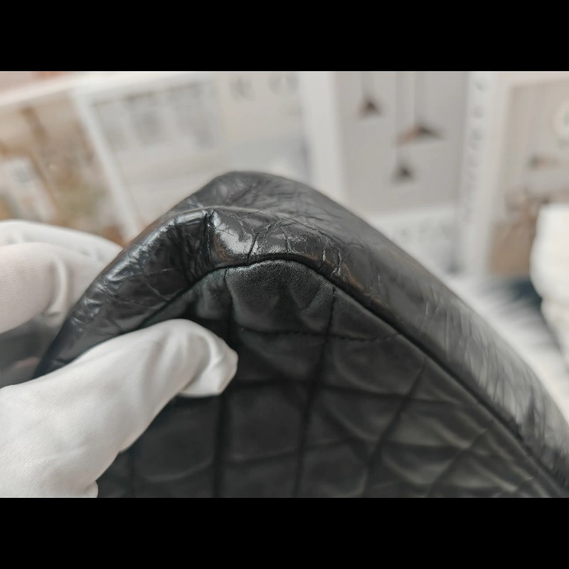 Chanel Vintage 做舊銀扣 斜挎包 13開-3